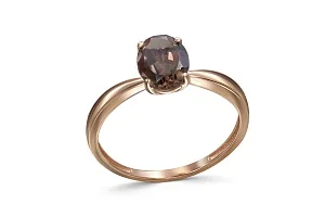 Кольцо из красного золота с раухтопазом