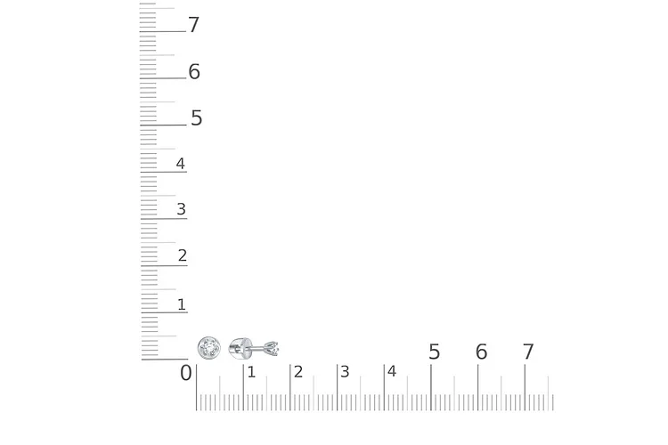Серьги-пусеты из белого золота с 2 бриллиантами