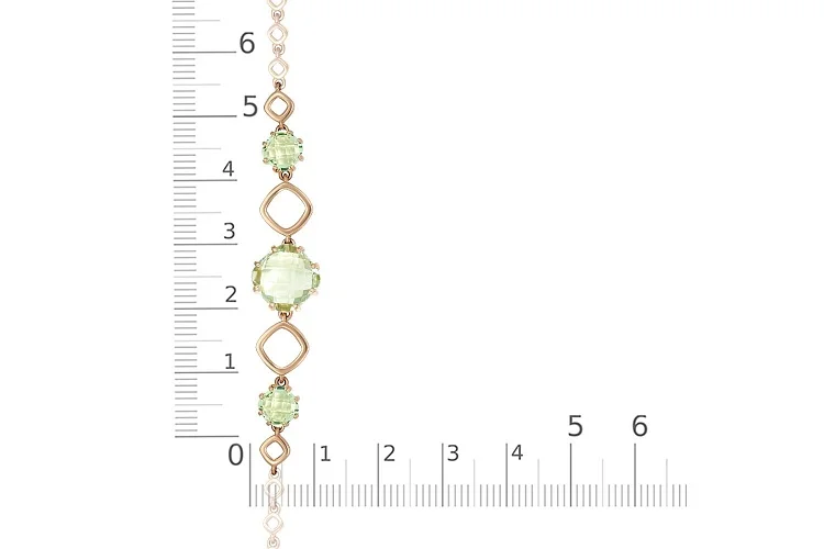 Браслет из красного золота с 3 аметистами
