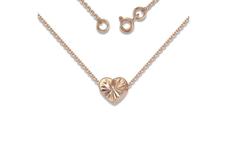 Колье Сердце из красного золота без вставок