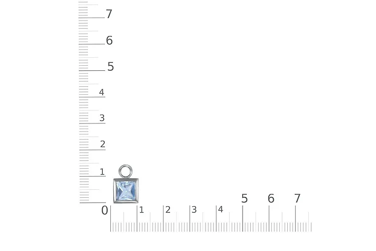 Подвеска серёг-трансформеров квадрат из белого золота с топазом sky