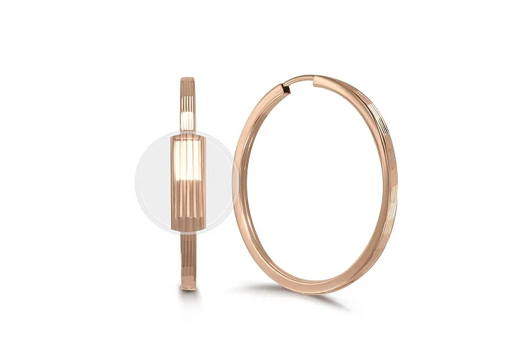 Серьги-конго из красного золота без вставок