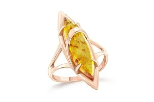 Кольцо из красного золота с янтарём