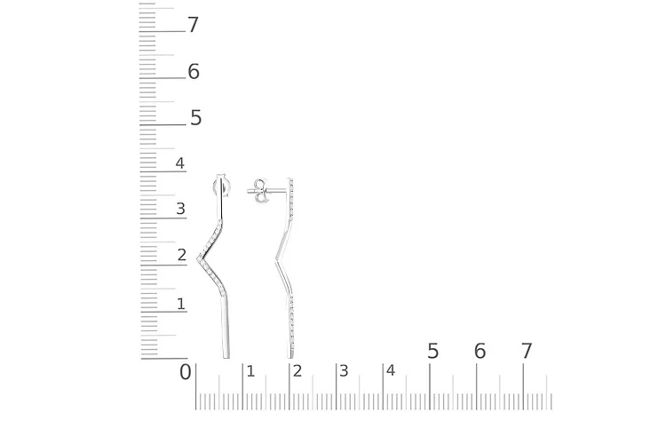 Серьги-пусеты из белого золота с 33 бриллиантами