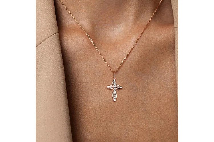 Крест из красного золота без вставок