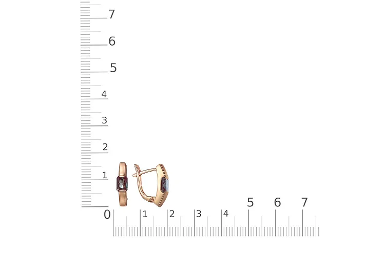 Серьги из красного золота с 2 александритами