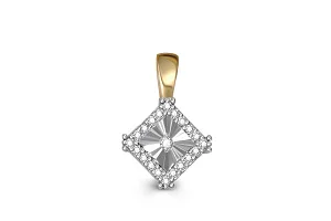 Подвеска Квадрат из жёлтого золота с 21 бриллиантами