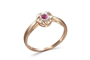 Кольцо из красного золота с корундом