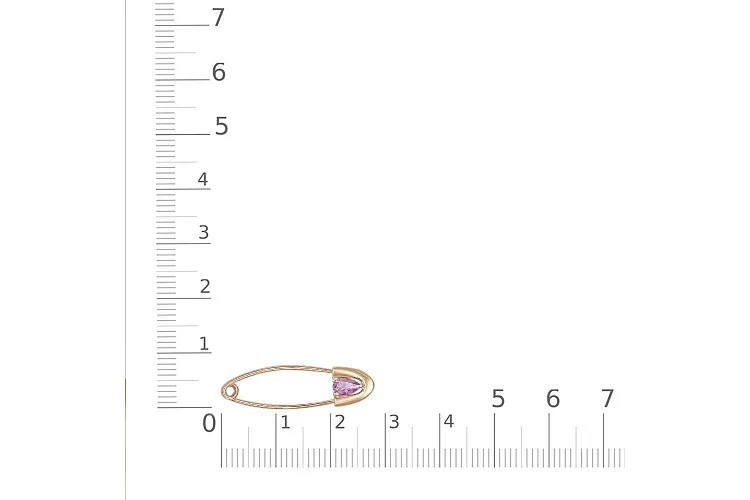 Булавка из красного золота с аметистом