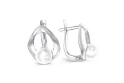 Серьги из белого золота с 2 жемчужинами