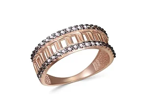 Кольцо из красного золота с 40 фианитами