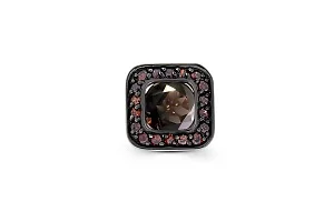 Подвеска Квадрат из красного золота с раухтопазом и 18 фианитами