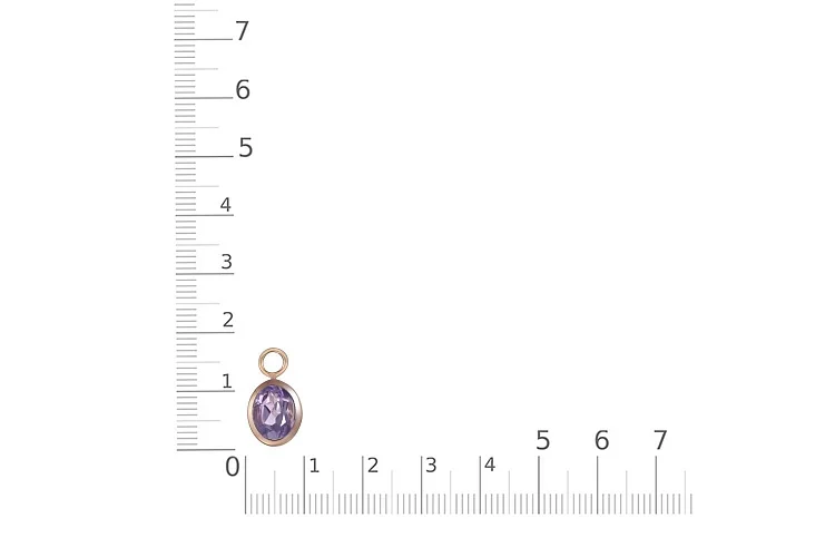 Подвеска серёг-трансформеров из красного золота с аметистом