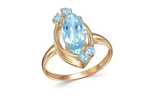 Кольцо из красного золота с 5 топазами sky