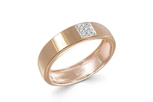 Кольцо из красного золота с 9 фианитами