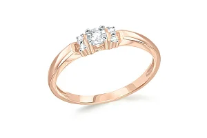 Кольцо из красного золота с 5 бриллиантами