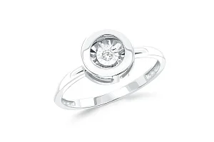 Кольцо из белого золота с бриллиантом