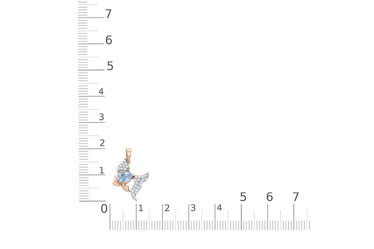 Подвеска из красного золота с топазом sky и 28 фианитами