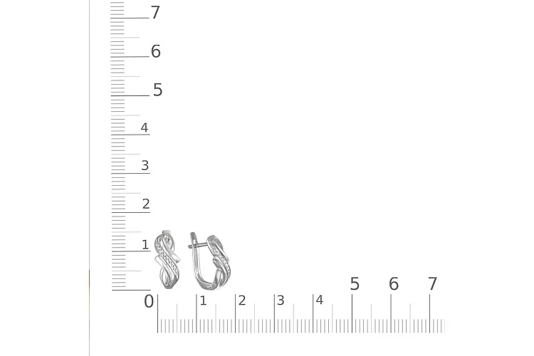 Серьги из белого золота с 18 бриллиантами