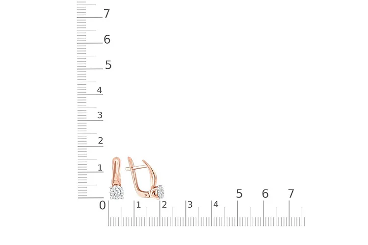 Серьги Малинки из красного золота с 18 бриллиантами