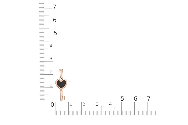 Подвеска Ключик из красного золота с ониксом