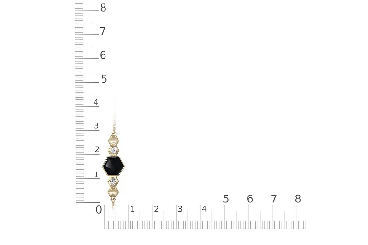 Браслет с шестиугольником из жёлтого золота с 2 фианитами