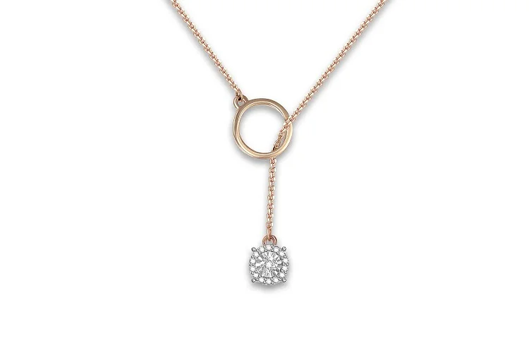 Колье Круг из красного золота с 15 бриллиантами