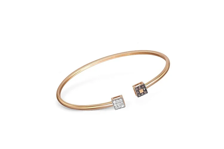 Браслет из красного золота с 17 фианитами