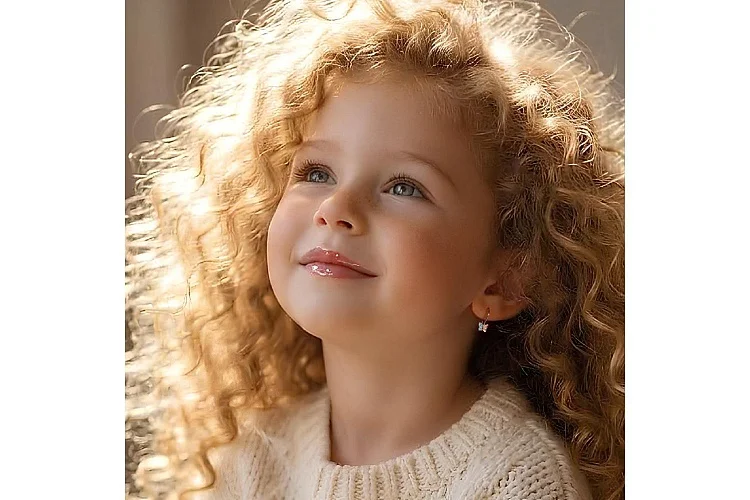 Детские серьги Бабочки из красного золота с 240 фианитами