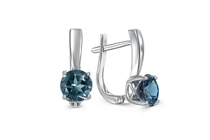 Серьги из белого золота с 2 топазами лондон