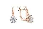 Серьги из красного золота с 2 муассанитами