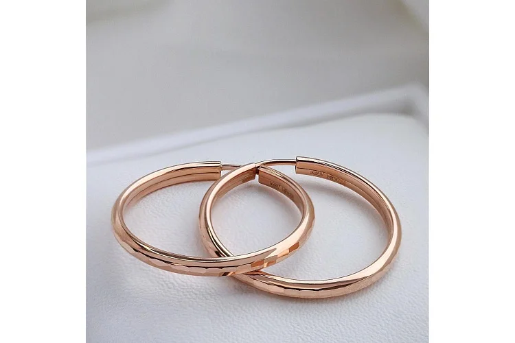 Серьги-конго из красного золота без вставок