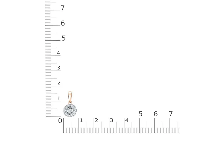 Подвеска Круг из красного золота с 17 бриллиантами