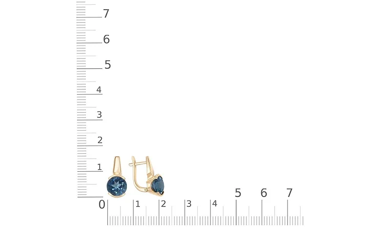 Серьги из жёлтого золота с 2 кварцами