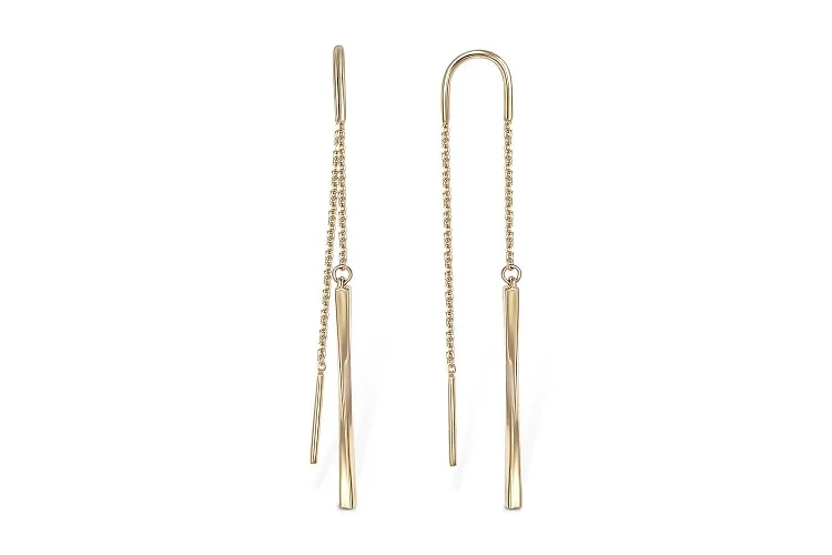 Серьги-продёвки из жёлтого золота без вставок