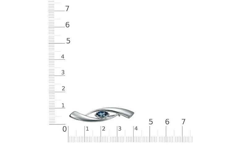 Брошь из белого золота с топазом лондон