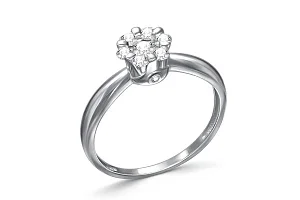 Кольцо Малинка из белого золота с 9 бриллиантами