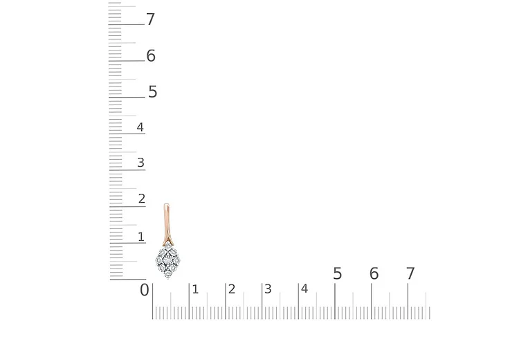 Подвеска Ромб из красного золота с 9 бриллиантами