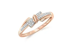 Кольцо из красного золота с 18 фианитами