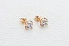 Серьги-пусеты из красного золота с 2 кристаллами swarovski
