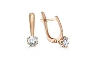 Серьги из красного золота с 2 муассанитами