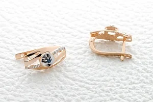 Серьги из красного золота с 2 сапфирами и 20 бриллиантами
