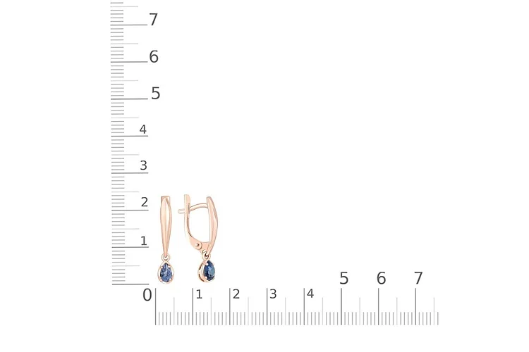 Серьги из красного золота с 2 топазами лондон