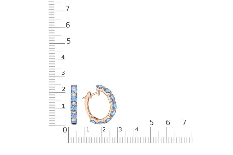 Серьги из красного золота с 16 топазами swiss