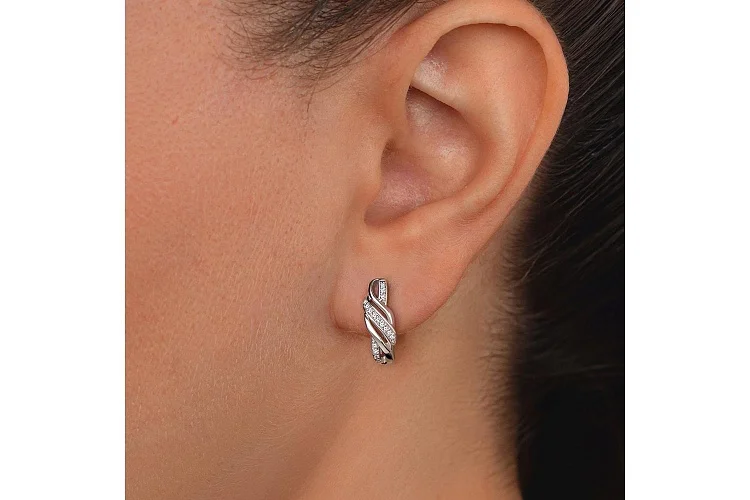 Серьги из белого золота с 34 бриллиантами