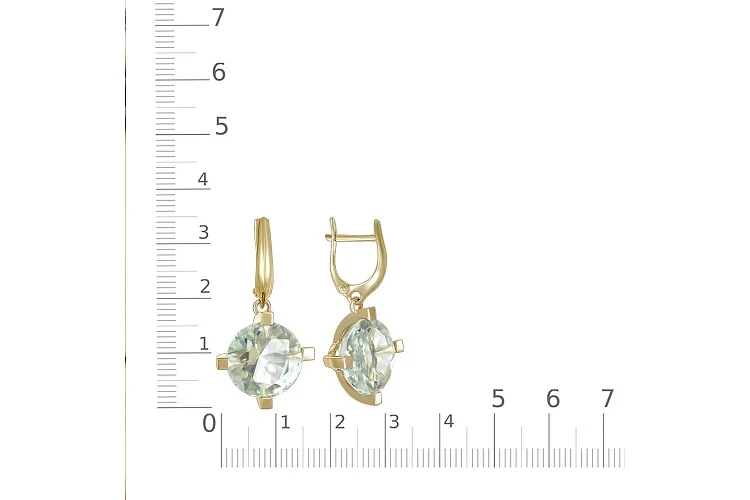 Серьги из жёлтого золота с 2 аметистами