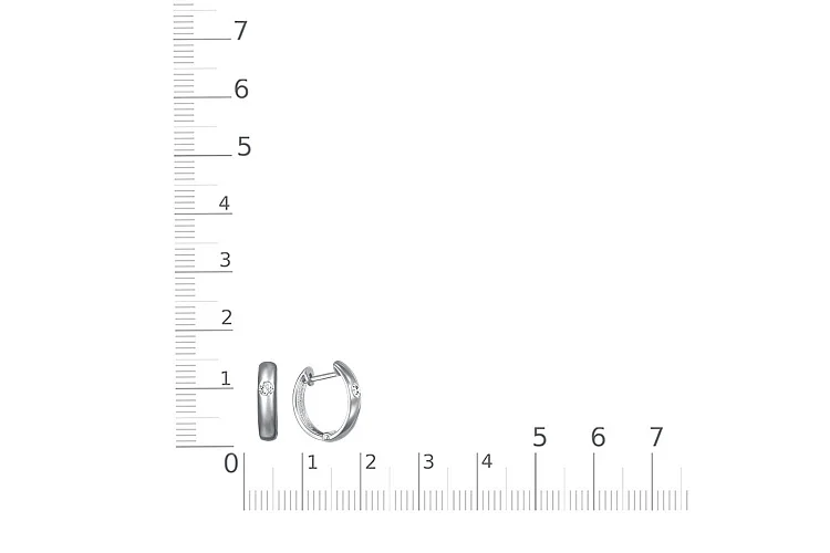 Серьги из белого золота с 2 бриллиантами