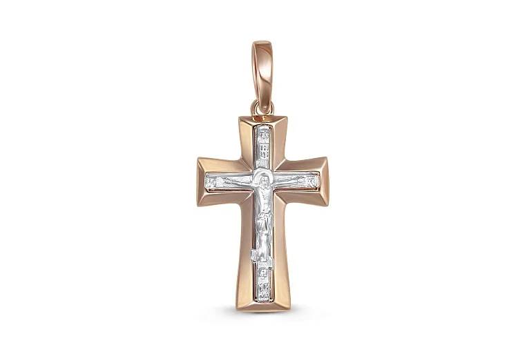 Крест из красного золота без вставок