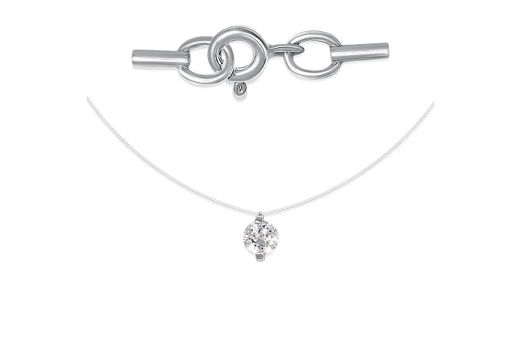 Колье из белого золота с фианитом