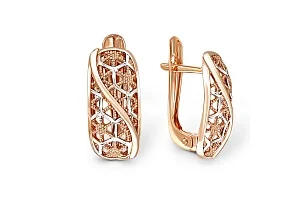 Серьги из красного золота без вставок